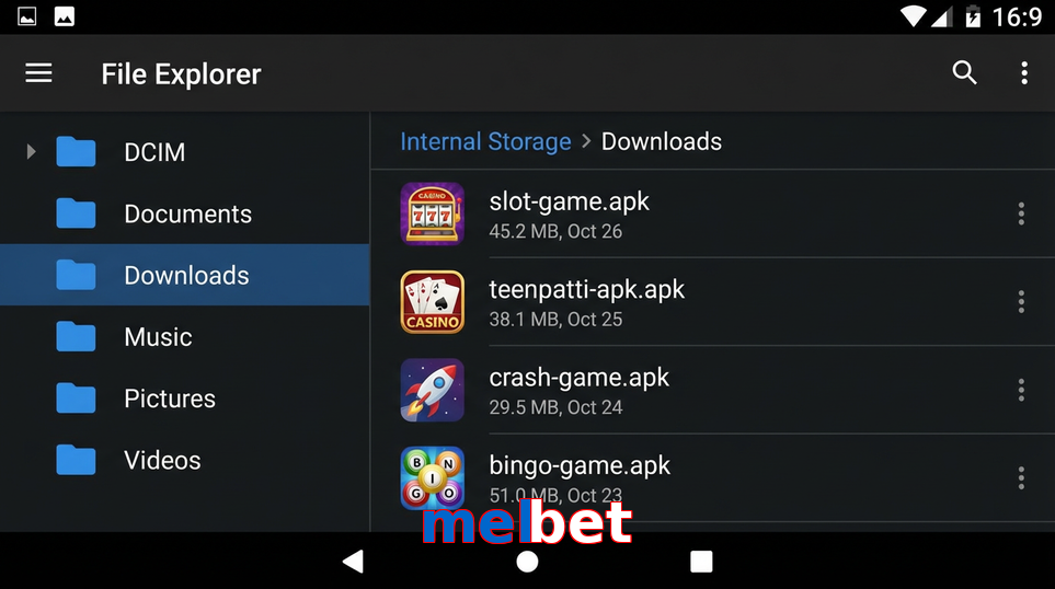 Main screen of Melbet gameapk page for PK players