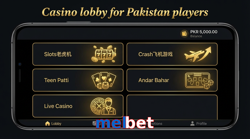 Lobby view of Melbet for Pakistan users